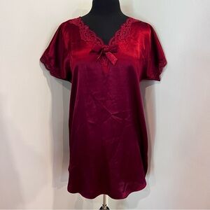 Vintage Victoria’s Secret Gold Label Slip Dress Burgundy Lace Satin P/S Holiday
